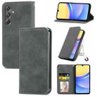 For Samsung Galaxy A15 Retro Skin Feel Magnetic Leather Phone Case(Gray) - 1