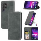 For Samsung Galaxy S24 Ultra 5G Retro Skin Feel Magnetic Leather Phone Case(Gray) - 1