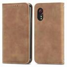 For Samsung Galaxy XCover 5 Retro Skin Feel Magnetic Leather Phone Case(Brown) - 1