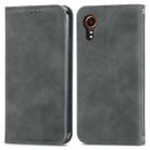 For Samsung Galaxy XCover 7 Retro Skin Feel Magnetic Leather Phone Case(Gray) - 1