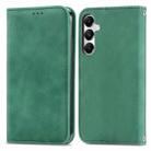 For Samsung Galaxy A35 5G Retro Skin Feel Magnetic Leather Phone Case(Green) - 1