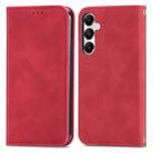 For Samsung Galaxy A55 5G Retro Skin Feel Magnetic Leather Phone Case(Red) - 1