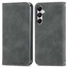 For Samsung Galaxy A55 5G Retro Skin Feel Magnetic Leather Phone Case(Gray) - 1