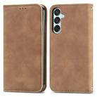 For Samsung Galaxy M15 Retro Skin Feel Magnetic Leather Phone Case(Brown) - 1