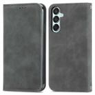 For Samsung Galaxy M15 Retro Skin Feel Magnetic Leather Phone Case(Gray) - 1
