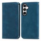 For Samsung Galaxy S23 FE 5G Retro Skin Feel Magnetic Leather Phone Case(Blue) - 1