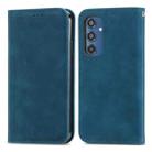 For Samsung Galaxy M35 Retro Skin Feel Magnetic Leather Phone Case(Blue) - 2