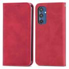 For Samsung Galaxy M35 Retro Skin Feel Magnetic Leather Phone Case(Red) - 2