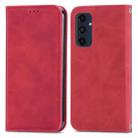 For Samsung Galaxy S24 FE 5G Retro Skin Feel Magnetic Leather Phone Case(Red) - 1