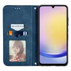 For Samsung Galaxy A25 5G Retro Skin Feel Magnetic Leather Phone Case(Blue) - 3