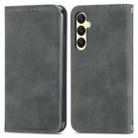 For Samsung Galaxy A25 5G Retro Skin Feel Magnetic Leather Phone Case(Gray) - 1