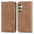 For Samsung Galaxy S25 5G Retro Skin Feel Magnetic Leather Phone Case(Brown) - 2