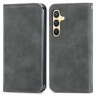 For Samsung Galaxy S25 5G Retro Skin Feel Magnetic Leather Phone Case(Gray) - 2