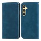 For Samsung Galaxy S25+ 5G Retro Skin Feel Magnetic Leather Phone Case(Blue) - 2