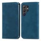 For Samsung Galaxy S25 Ultra 5G Retro Skin Feel Magnetic Leather Phone Case(Blue) - 2