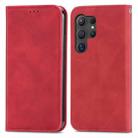 For Samsung Galaxy S25 Ultra 5G Retro Skin Feel Magnetic Leather Phone Case(Red) - 2