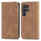 For Samsung Galaxy S25 Ultra 5G Retro Skin Feel Magnetic Leather Phone Case(Brown) - 2