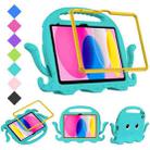 For iPad 10th Gen 10.9 2022 Octopus Style EVA + PC Tablet Case with Strap(Glacial Green) - 1