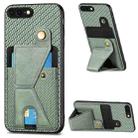 For iPhone SE 2022 / 2020 / 7 / 8 Carbon Fiber Wallet Flip Card K-shaped Holder Phone Case(Green) - 1