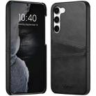 For Samsung Galaxy S24 5G teni Calf Texture Back Cover Phone Case with Card Slots(Black) - 1