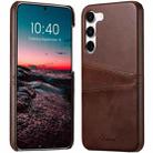 For Samsung Galaxy S24 5G teni Calf Texture Back Cover Phone Case with Card Slots(Brown) - 1