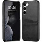 For Samsung Galaxy S24+ 5G teni Calf Texture Back Cover Phone Case with Card Slots(Black) - 1
