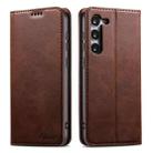 For Samsung Galaxy S23 5G Suteni Calf Texture Horizontal Flip Leather Phone Case(Brown) - 1