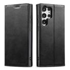 For Samsung Galaxy S23 Ultra 5G Suteni Calf Texture Horizontal Flip Leather Phone Case(Black) - 1
