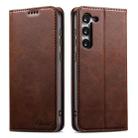 For Samsung Galaxy S24 Ultra 5G Suteni Calf Texture Horizontal Flip Leather Phone Case(Brown) - 1