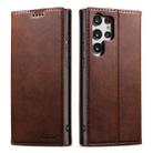 For Samsung Galaxy S25 Ultra 5G Suteni Calf Texture Horizontal Flip Leather Phone Case(Brown) - 1
