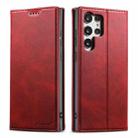 For Samsung Galaxy S25 Ultra 5G Suteni Calf Texture Horizontal Flip Leather Phone Case(Red) - 1