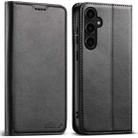 For Samsung Galaxy S25 5G Suteni Calf Texture Horizontal Flip Leather Phone Case(Black) - 1