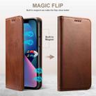 For Samsung Galaxy S25 5G Suteni Calf Texture Horizontal Flip Leather Phone Case(Brown) - 3