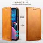 For Samsung Galaxy S25 5G Suteni Calf Texture Horizontal Flip Leather Phone Case(Khaki) - 3