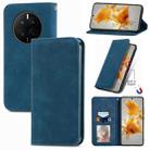 For Huawei Mate 50 Retro Skin Feel Magnetic Flip Leather Phone Case(Blue) - 1