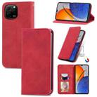 For Huawei Nova Y61 Retro Skin Feel Magnetic Flip Leather Phone Case(Red) - 1