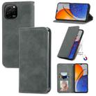 For Huawei Nova Y61 Retro Skin Feel Magnetic Flip Leather Phone Case(Gray) - 1