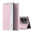 For Honor 400 Global 156.5mm Side Electroplated Adsorption Leather Phone Case(Pink) - 1