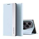 For Honor 400 Pro Global 160.8mm Side Electroplated Adsorption Leather Phone Case(Light Blue) - 1
