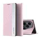For Honor 400 Pro Global 160.8mm Side Electroplated Adsorption Leather Phone Case(Pink) - 1