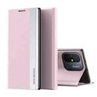 For Xiaomi Redmi 12C Side Electroplated Adsorption Leather Phone Case(Pink) - 1