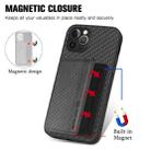 For iPhone 12 Pro Carbon Fiber Magnetic Card Bag Phone Case(Black) - 3