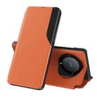 For Honor X9b Attraction Flip Holder Leather Phone Case(Orange) - 1