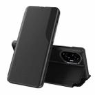 For Honor 300 Attraction Flip Holder Leather Phone Case(Black) - 1