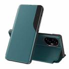 For Honor 300 Attraction Flip Holder Leather Phone Case(Green) - 1
