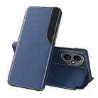 For Honor 400 Global 156.5mm Attraction Flip Holder Leather Phone Case(Blue) - 1
