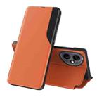 For Honor 400 Global 156.5mm Attraction Flip Holder Leather Phone Case(Orange) - 1