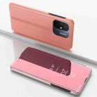 For Xiaomi Redmi 12C Plated Mirror Horizontal Flip Leather Case with Holder(Rose Gold) - 1