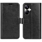For Realme 10 Pro+ R64 Texture Horizontal Flip Leather Phone Case(Black) - 1