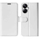 For Realme 10 Pro+ R64 Texture Horizontal Flip Leather Phone Case(White) - 1